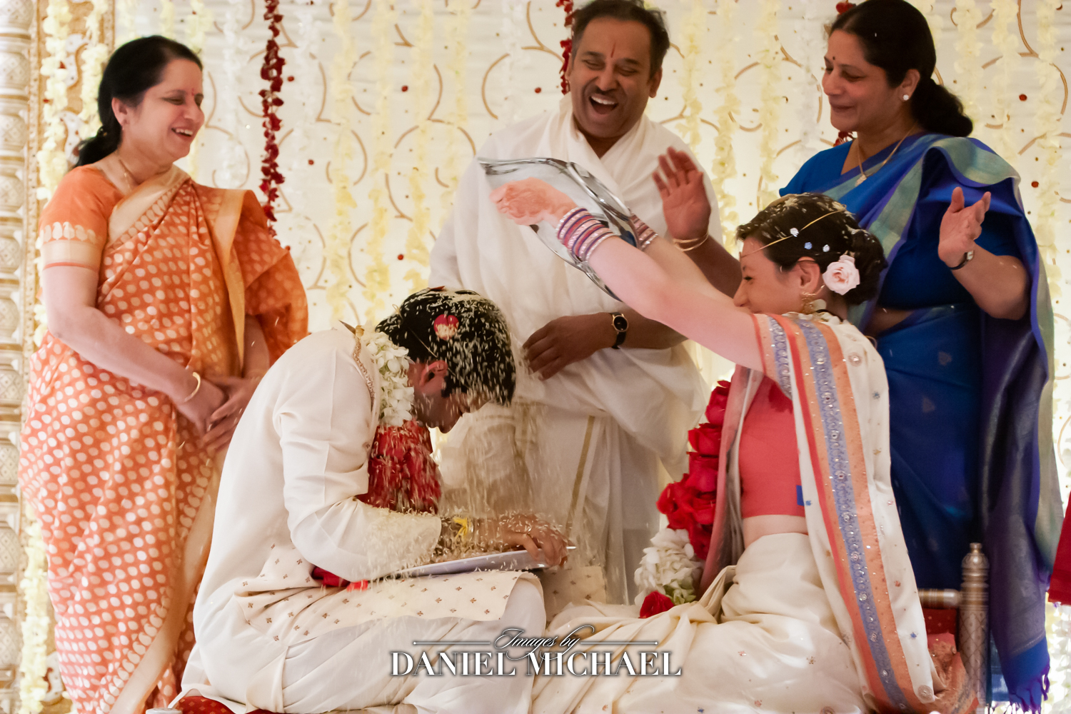 South Asian Wedding Photographer Capturing Rice Ceremony